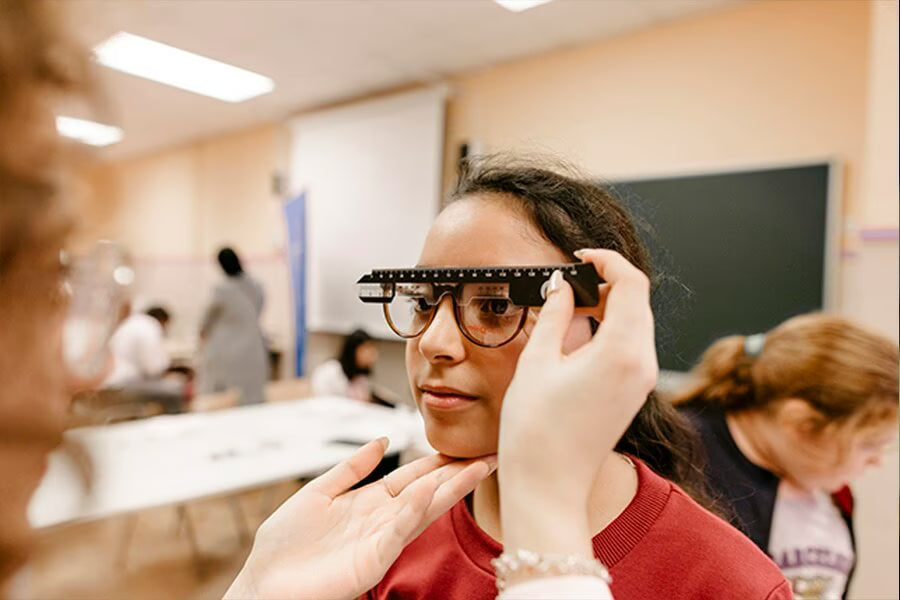 A girl at the optician's